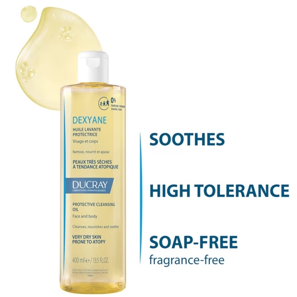 Ducray Dexyane Protective Cleansing Oil 400ml very dry skin (atopic eczema) NWOT